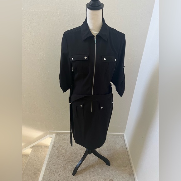 Michael Kors cotton/rayon dress with zipper and belt. Size L. Fits like a medium - Picture 1 of 2